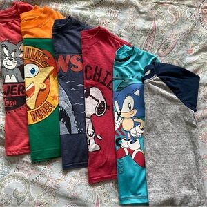 Kids Graphic T-Shirts - Multi-Color Pack Lot of 6